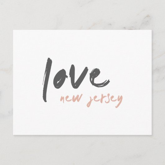 Love New Jersey | NJ VS Modern minimalistisch reiz Briefkaart (Voorkant)