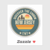 Love New Jersey - Schattigee NJ State Souvenir Sticker (Vel)