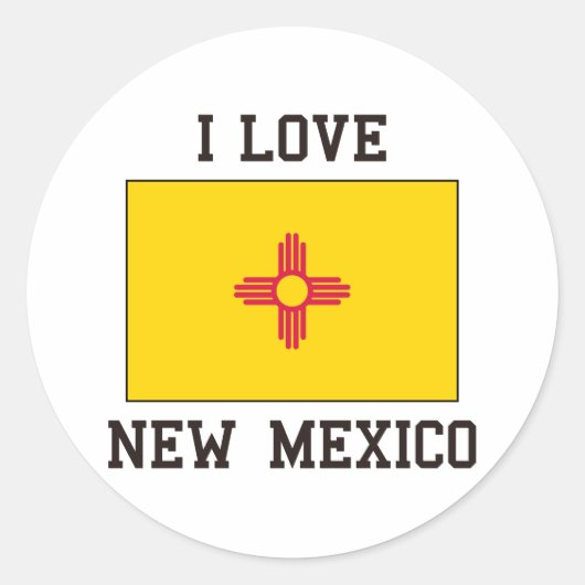 Love New Mexico Ronde Sticker (Voorkant)