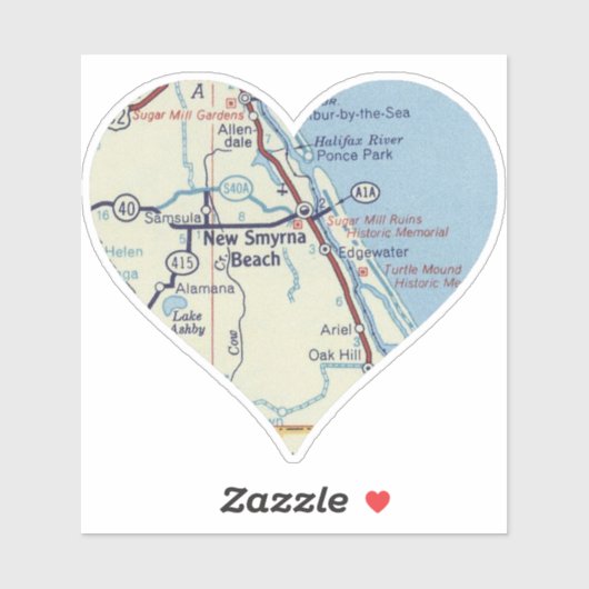Love New Smyrna Beach  kaart Sticker (Vel)