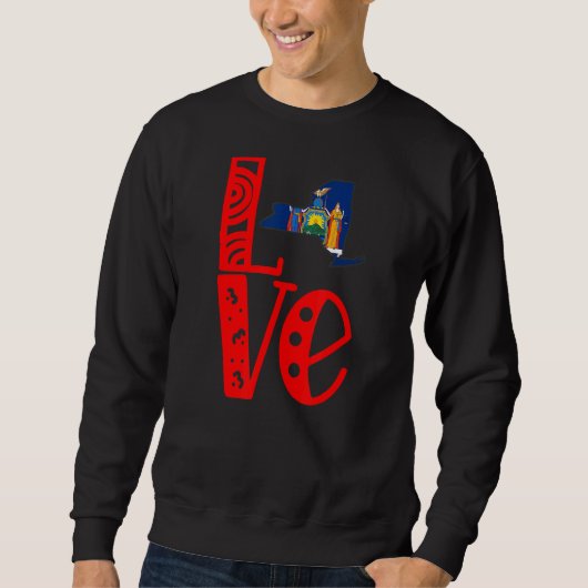 Love New York in Block Letters Trui (Voorkant)