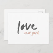 Love New York | NYC USA Modern Wanderlust Pink Briefkaart (Voorkant / Achterkant)
