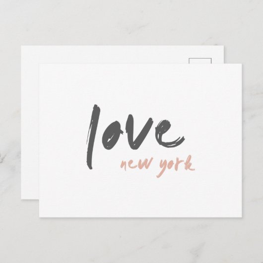 Love New York | NYC USA Modern Wanderlust Pink Briefkaart (Voorkant / Achterkant)