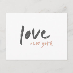 Love New York   NYC USA Modern Wanderlust Pink Briefkaart