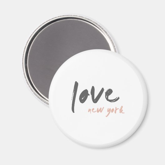 Love New York | NYC USA Modern Wanderlust Pink Magneet (Voorkant / Achterkant)