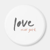 Love New York | NYC USA Modern Wanderlust Pink Magneet (Voorkant)