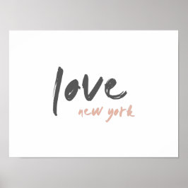 Love New York | NYC USA Modern Wanderlust Pink Poster