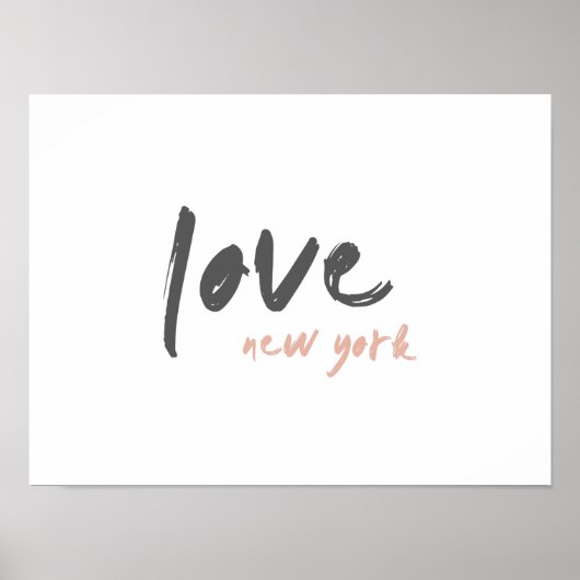 Love New York | NYC USA Modern Wanderlust Pink Poster (Voorkant)