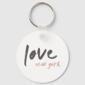 Love New York | NYC USA Modern Wanderlust Pink Sleutelhanger (Achterkant)