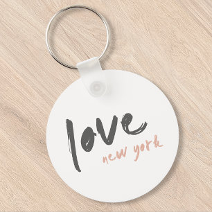 Love New York   NYC USA Modern Wanderlust Pink Sleutelhanger
