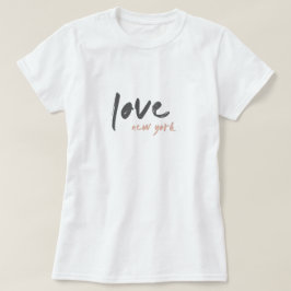 Love New York | NYC USA Modern Wanderlust Pink T-shirt