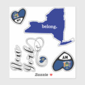 Love New York, Sheet of Die Cut Stickers (Vel)