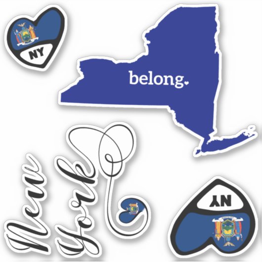 Love New York, Sheet of Die Cut Stickers (Voorkant)