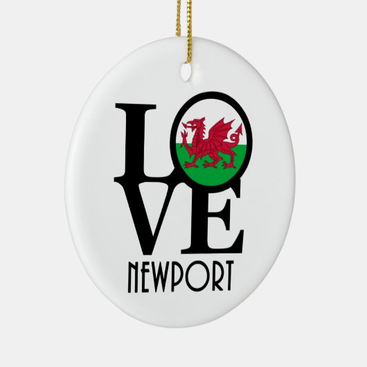 LOVE Newport Wales Keramisch Ornament (Rechts)