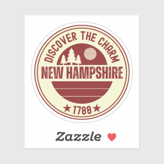 Love NH - New Hampshire Kaart Souvenir Sticker (Vel)