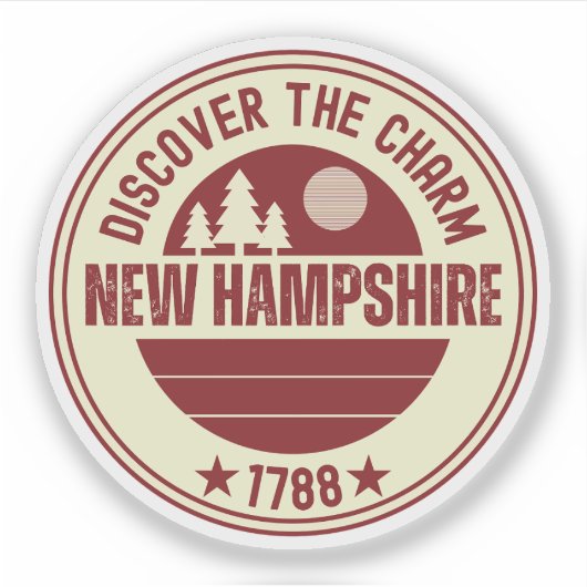 Love NH - New Hampshire Kaart Souvenir Sticker (Voorkant)