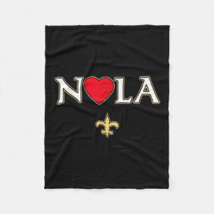 Love Nola New Orleans Fleur De Lis Heart Nola Fleece Deken