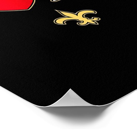 Love Nola New Orleans Fleur De Lis Heart Nola Poster (Hoek)