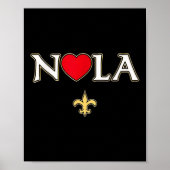 Love Nola New Orleans Fleur De Lis Heart Nola Poster (Voorkant)