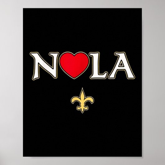 Love Nola New Orleans Fleur De Lis Heart Nola Poster (Voorkant)