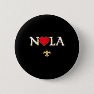 Love Nola New Orleans Fleur De Lis Heart Nola Ronde Button 5,7 Cm