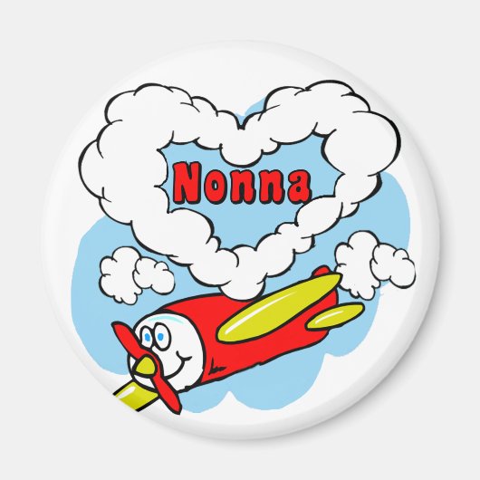 Love Nonna Kinder Airplane Magneet (Voorkant)