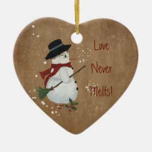 Love Nooit Melts (2) kerstversiering Keramisch Ornament