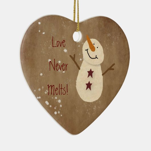 Love Nooit Melts kerstversiering Keramisch Ornament (Rechts)