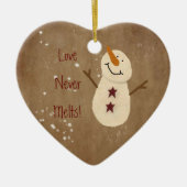 Love Nooit Melts kerstversiering Keramisch Ornament (Voorkant)