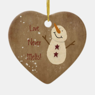 Love Nooit Melts kerstversiering Keramisch Ornament