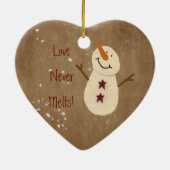 Love Nooit Melts kerstversiering Keramisch Ornament (Achterkant)