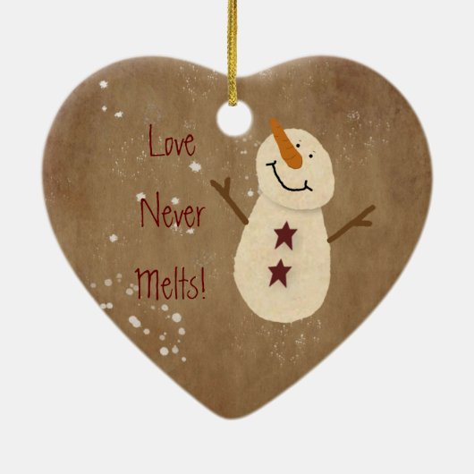 Love Nooit Melts kerstversiering Keramisch Ornament (Achterkant)