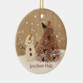 Love Nooit Melts kerstversiering Keramisch Ornament (Rechts)