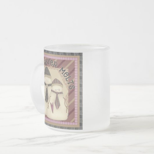 Love Nooit Melts Snowman Mok (Voorkant links)