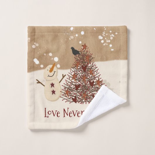 Love Nooit Melts Snowman Towel Set Bad Handdoek (Wasdoekje)
