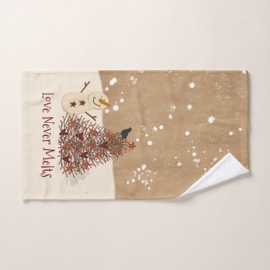 Love Nooit Melts Snowman Towel Set Bad Handdoek (Handdoek)