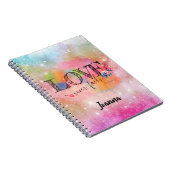 Love Nooit ontbreekt pastelscriptie Notitieboek (Rechterzijde)