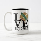 LOVE Norman Oklahoma 15oz Tweekleurige Koffiemok (Links)