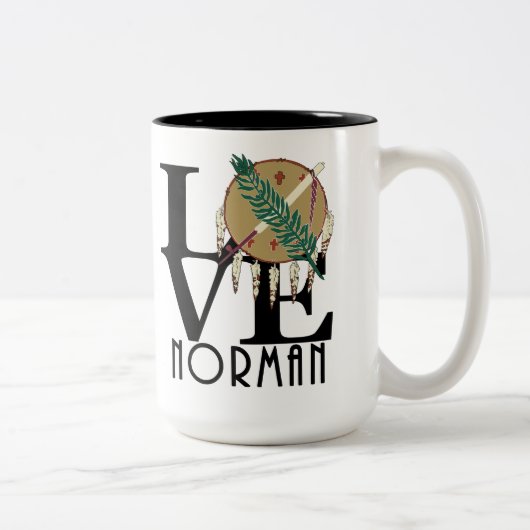 LOVE Norman Oklahoma 15oz Tweekleurige Koffiemok (Rechts)