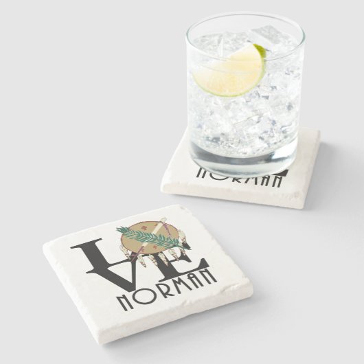 LOVE Norman Oklahoma Stenen Onderzetter (Zijkant)