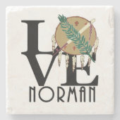 LOVE Norman Oklahoma Stenen Onderzetter (Voorkant)