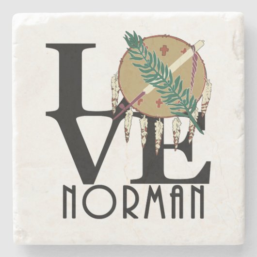 LOVE Norman Oklahoma Stenen Onderzetter (Voorkant)
