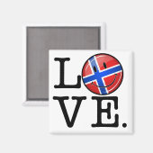 Love Norway glimlach Flag Magneet (Voorkant / Achterkant)