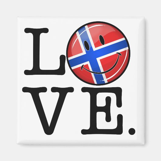 Love Norway glimlach Flag Magneet (Voorkant)
