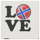 Love Norway glimlach Flag Stof (Close Up)