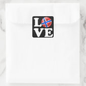 Love Norway glimlach Flag Vierkante Sticker (Tas)
