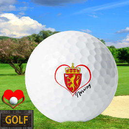 Love Norway Golf Balls, Norwegian flag, Heart Golfballen