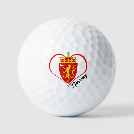 Love Norway Golf Balls, Norwegian flag, Heart Golfballen (Voorkant)