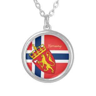 Love Norway & Norwegian Flag mode / Sport Zilver Vergulden Ketting