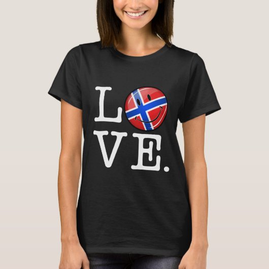 Love Norway Smiling Flag T-shirt (Voorkant)